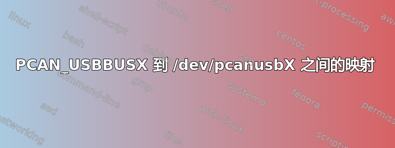 PCAN_USBBUSX 到 /dev/pcanusbX 之间的映射