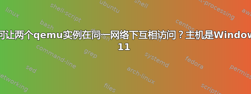 如何让两个qemu实例在同一网络下互相访问？主机是Windows 11