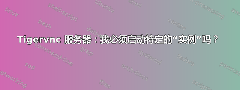 Tigervnc 服务器：我必须启动特定的“实例”吗？