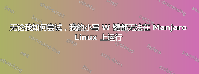 无论我如何尝试，我的小写 W 键都无法在 Manjaro Linux 上运行