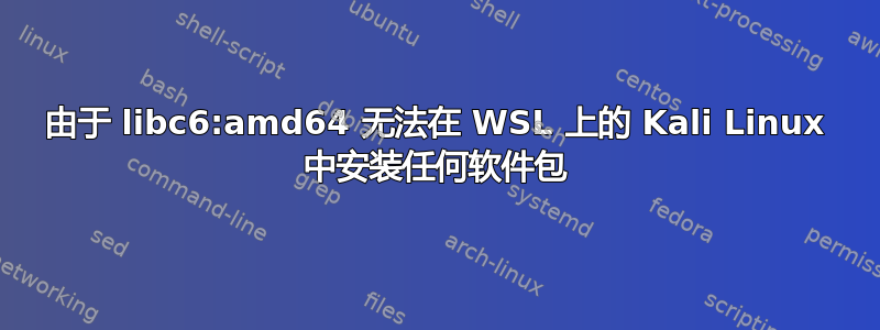 由于 libc6:amd64 无法在 WSL 上的 Kali Linux 中安装任何软件包