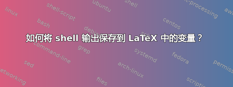 如何将 shell 输出保存到 LaTeX 中的变量？