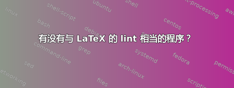 有没有与 LaTeX 的 lint 相当的程序？