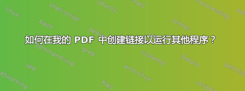 如何在我的 PDF 中创建链接以运行其他程序？