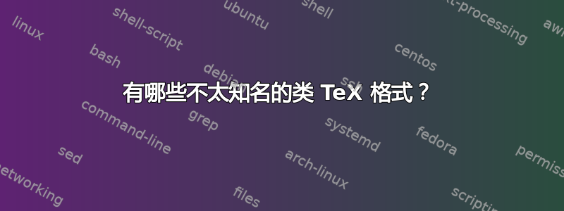 有哪些不太知名的类 TeX 格式？