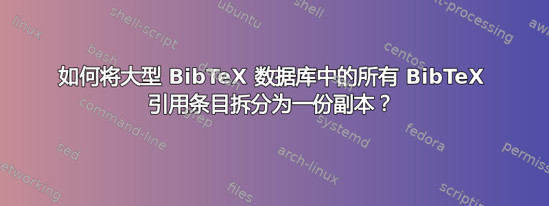 如何将大型 BibTeX 数据库中的所有 BibTeX 引用条目拆分为一份副本？