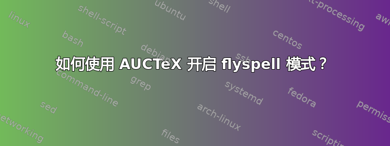 如何使用 AUCTeX 开启 flyspell 模式？