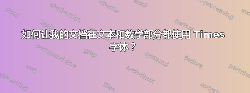 如何让我的文档在文本和数学部分都使用 Times 字体？