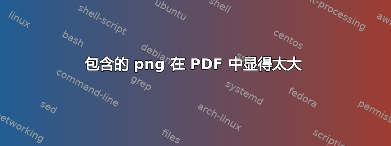 包含的 png 在 PDF 中显得太大