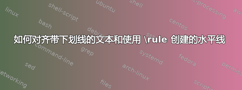 如何对齐带下划线的文本和使用 \rule 创建的水平线