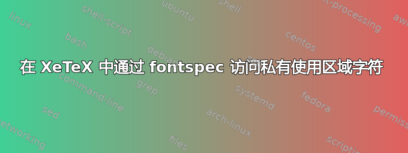 在 XeTeX 中通过 fontspec 访问私有使用区域字符