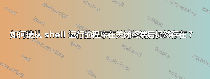 如何使从 shell 运行的程序在关闭终端后仍然存在？ 