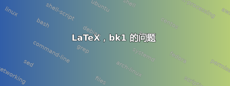 LaTeX，bk1 的问题