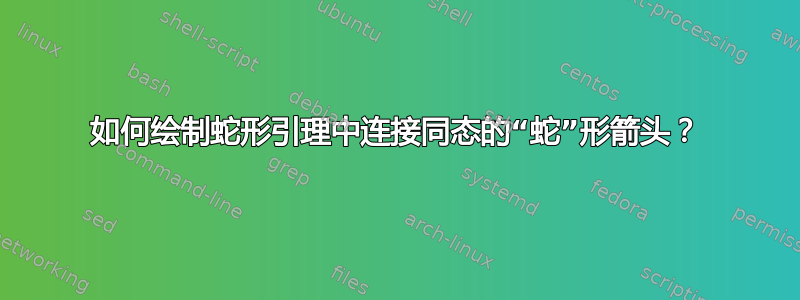 如何绘制蛇形引理中连接同态的“蛇”形箭头？