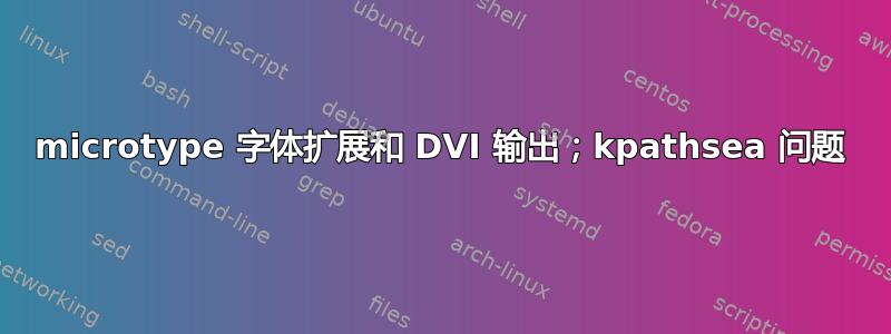 microtype 字体扩展和 DVI 输出；kpathsea 问题