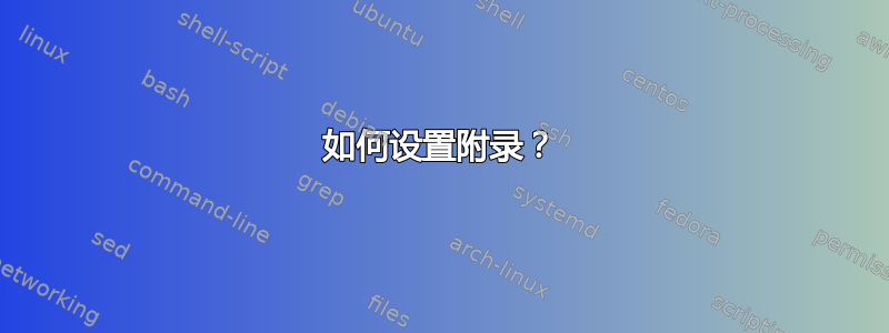 如何设置附录？