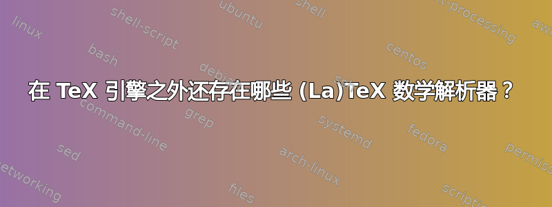 在 TeX 引擎之外还存在哪些 (La)TeX 数学解析器？