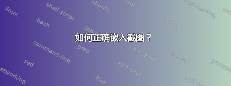 如何正确嵌入截图？