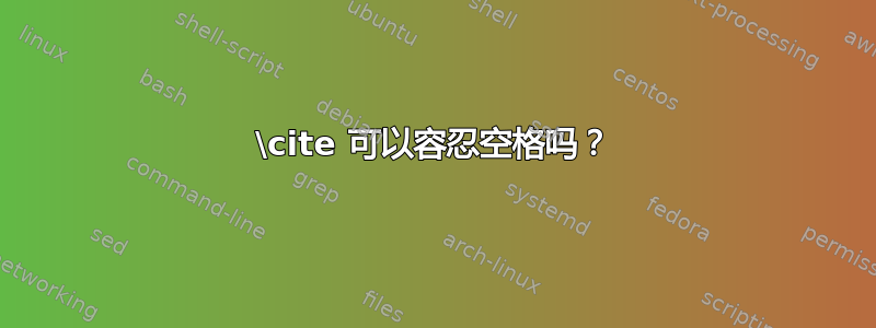 \cite 可以容忍空格吗？