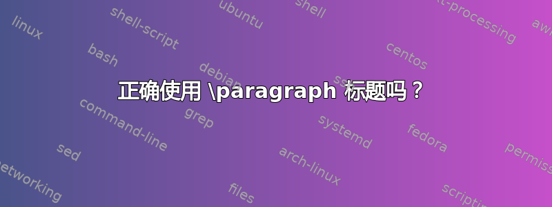 正确使用 \paragraph 标题吗？