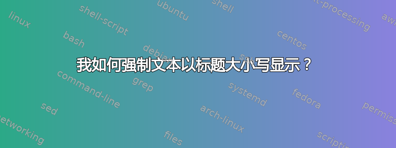 我如何强制文本以标题大小写显示？