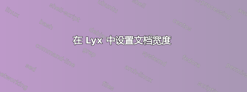 在 Lyx 中设置文档宽度