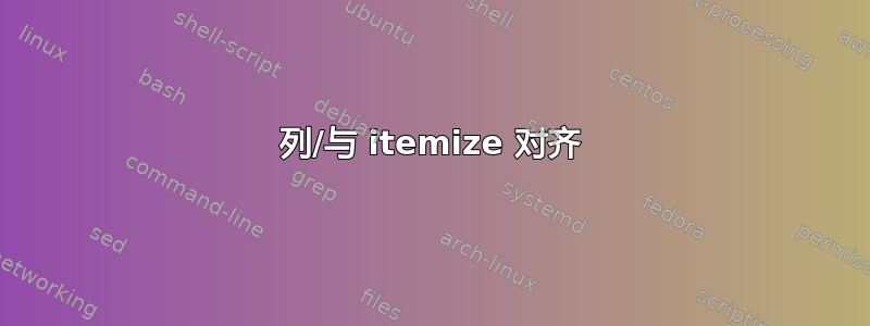 列/与 itemize 对齐