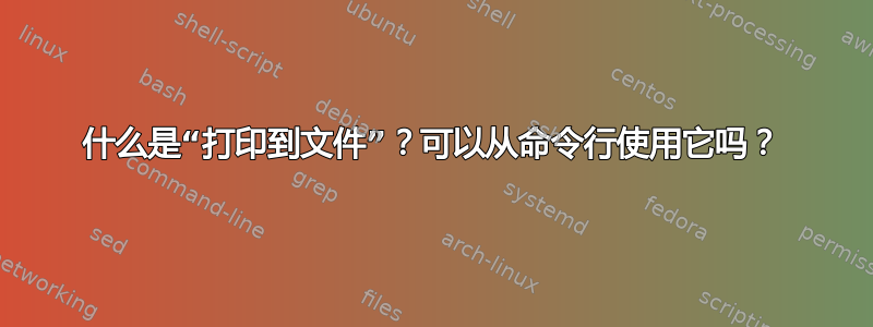 什么是“打印到文件”？可以从命令行使用它吗？