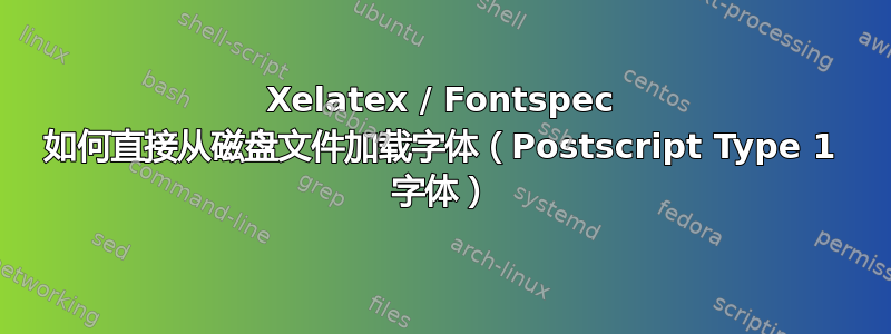 Xelatex / Fontspec 如何直接从磁盘文件加载字体（Postscript Type 1 字体）