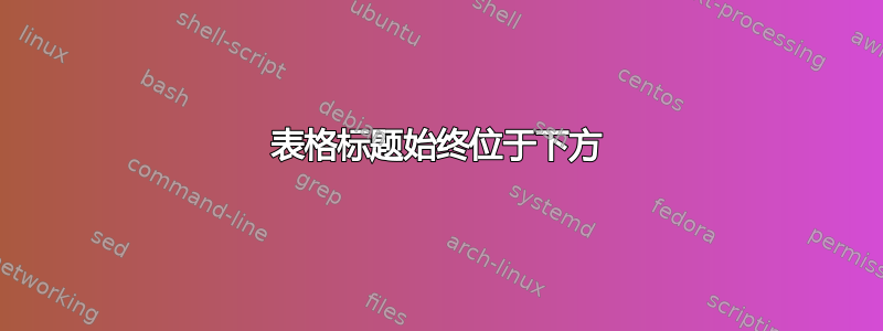 表格标题始终位于下方