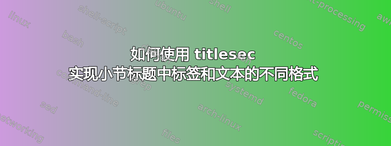 如何使用 titlesec 实现小节标题中标签和文本的不同格式