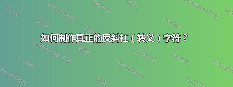 如何制作真正的反斜杠（转义）字符？