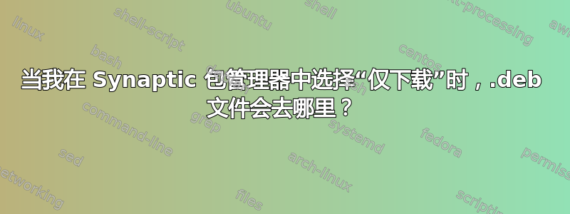 当我在 Synaptic 包管理器中选择“仅下载”时，.deb 文件会去哪里？