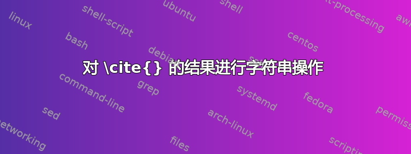 对 \cite{} 的结果进行字符串操作