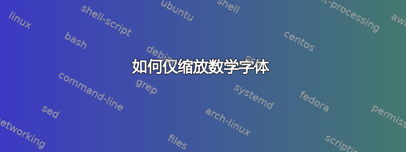 如何仅缩放数学字体