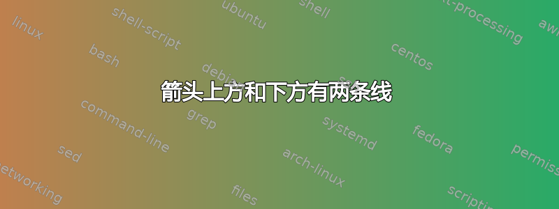 箭头上方和下方有两条线