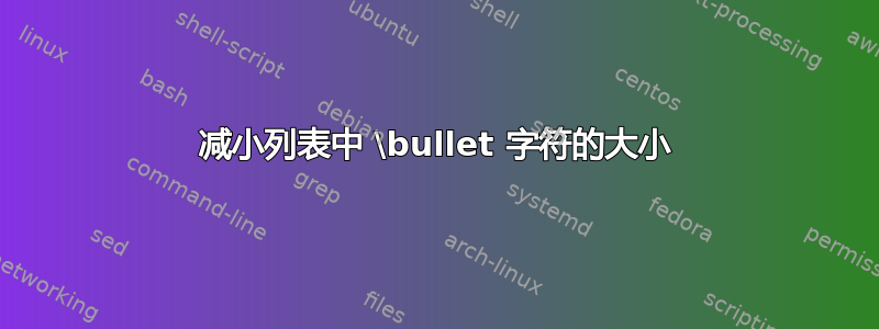 减小列表中 \bullet 字符的大小