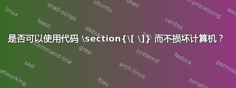 是否可以使用代码 \section{\[ \]} 而不损坏计算机？