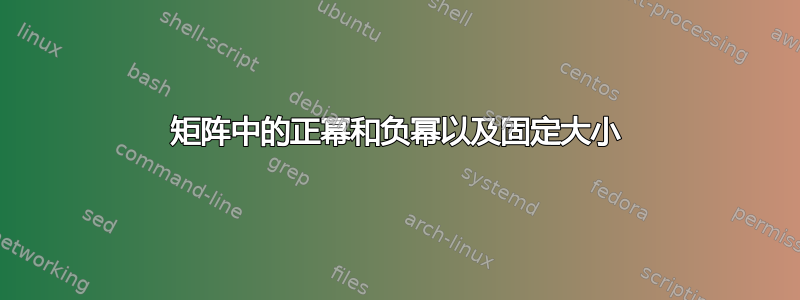 矩阵中的正幂和负幂以及固定大小