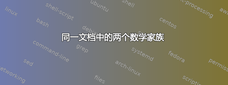 同一文档中的两个数学家族