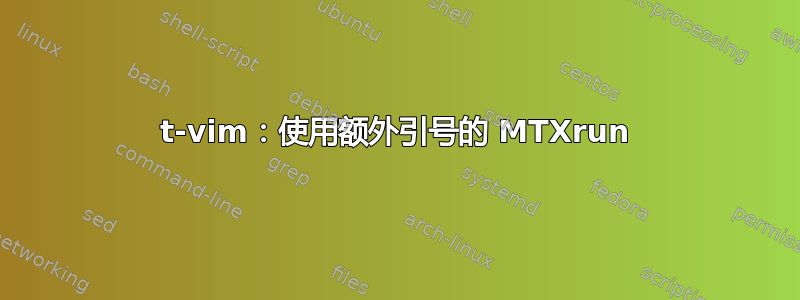 t-vim：使用额外引号的 MTXrun