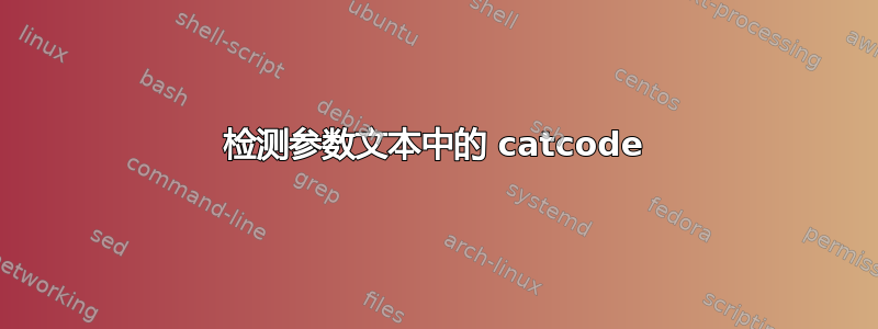 检测参数文本中的 catcode