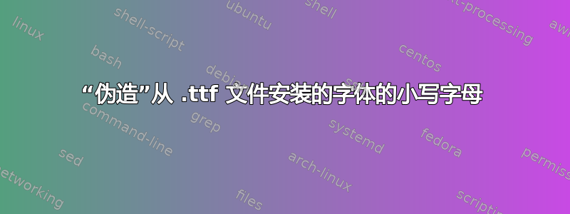 “伪造”从 .ttf 文件安装的字体的小写字母