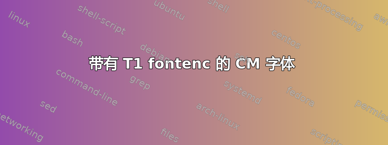 带有 T1 fontenc 的 CM 字体