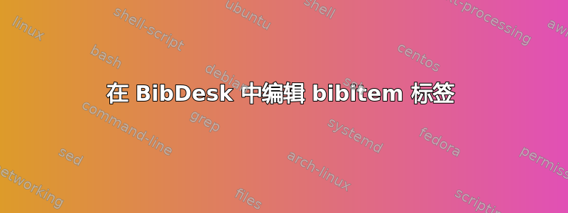 在 BibDesk 中编辑 bibitem 标签