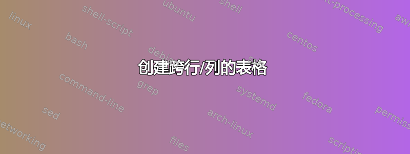 创建跨行/列的表格