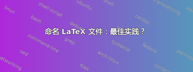 命名 LaTeX 文件：最佳实践？