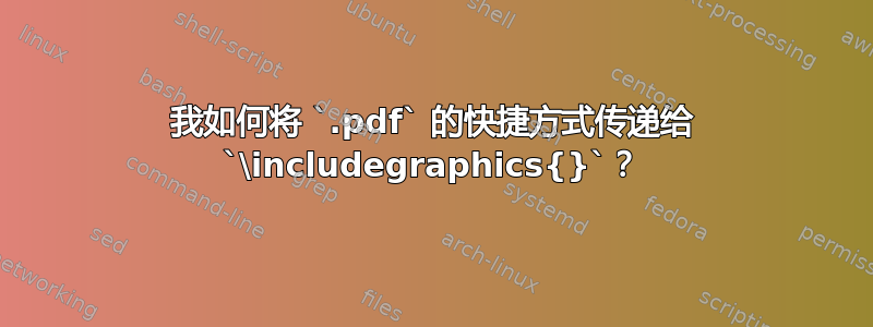 我如何将 `.pdf` 的快捷方式传递给 `\includegraphics{}`？