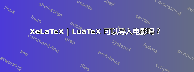 XeLaTeX | LuaTeX 可以导入电影吗？