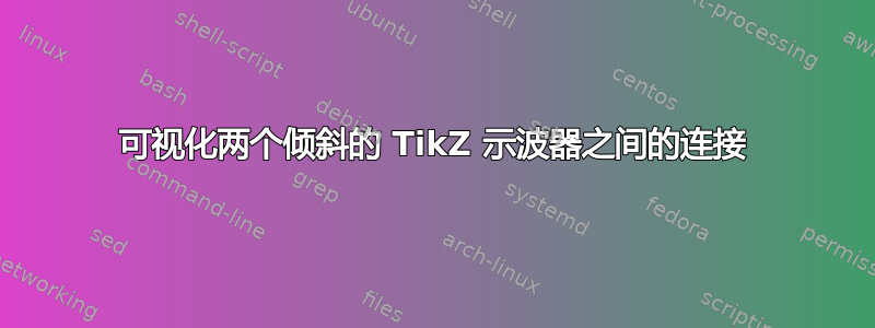 可视化两个倾斜的 TikZ 示波器之间的连接